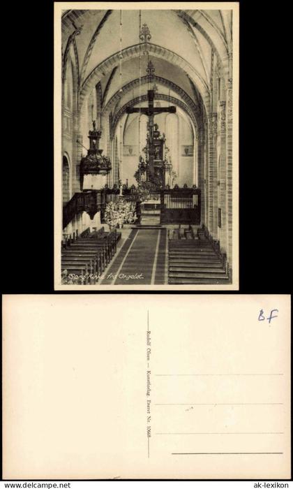 Postcard .Dänemark - Kloster Sorø Kirke fra Orgelet 1950