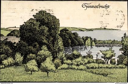 Artiste CPA Øster Løgum Sogn Osterlügum Dänemark, Nordschleswig, Gjennerbucht