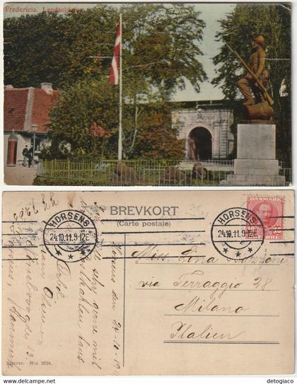 FREDERICIA - DANIMARCA - DANMARK - LANDSOLDATEN - VIAGG. 1911 -75881-