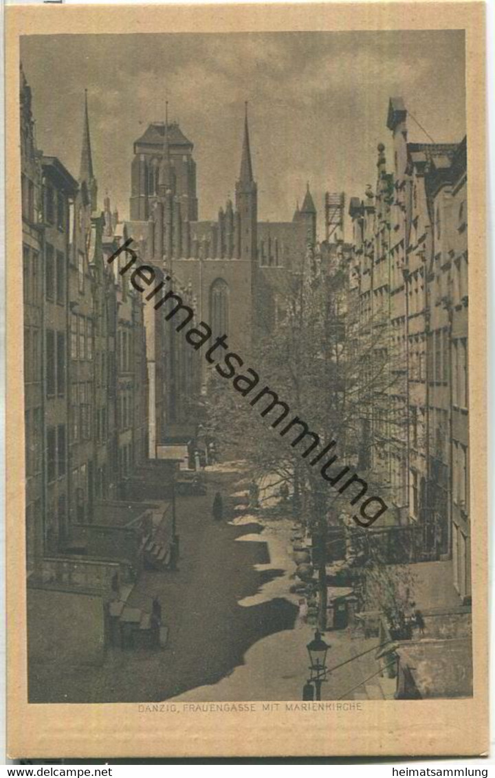 Danzig - Frauengasse mit Marienkirche - Foto Gottheil & Sohn Danzig - Verlag Danziger Verlagsgesellschaft mbH Danzig