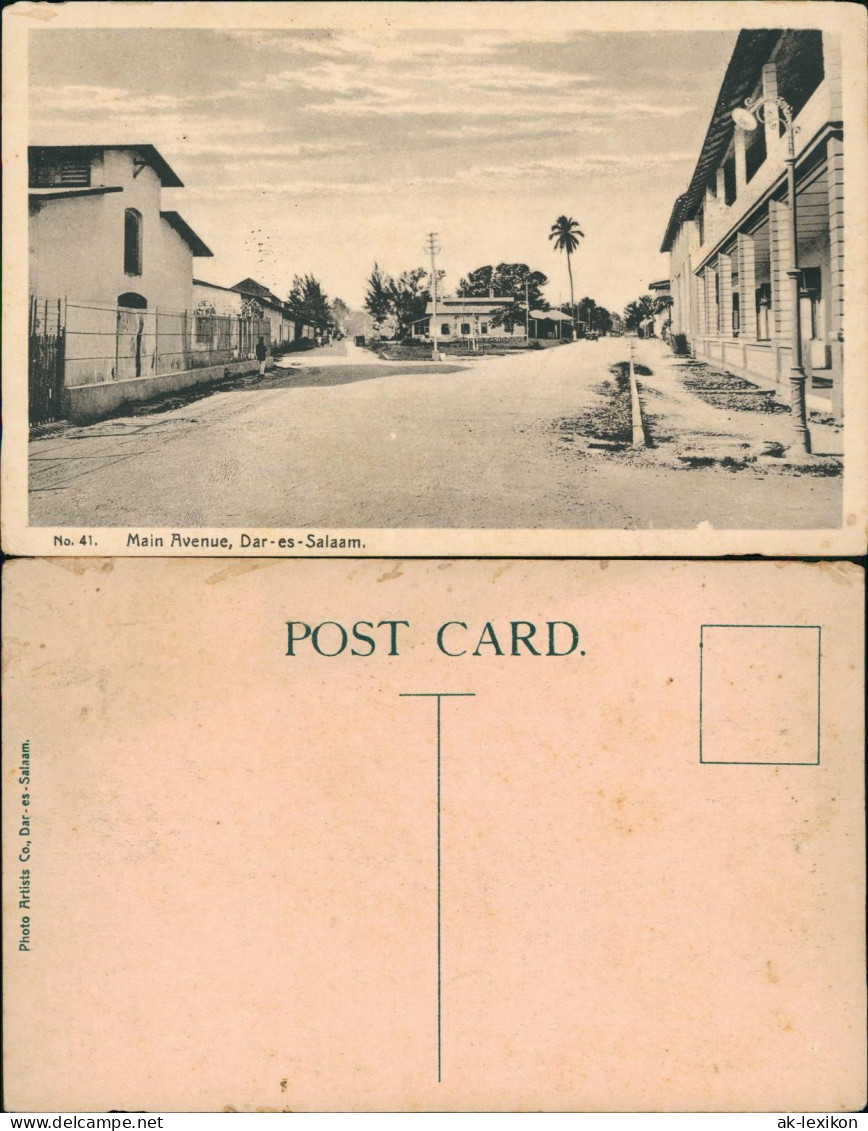 Daressalam Main Avenue, Dar-es-Salaam. Tansania Deutsch-Ostafrika Kolonie 1922
