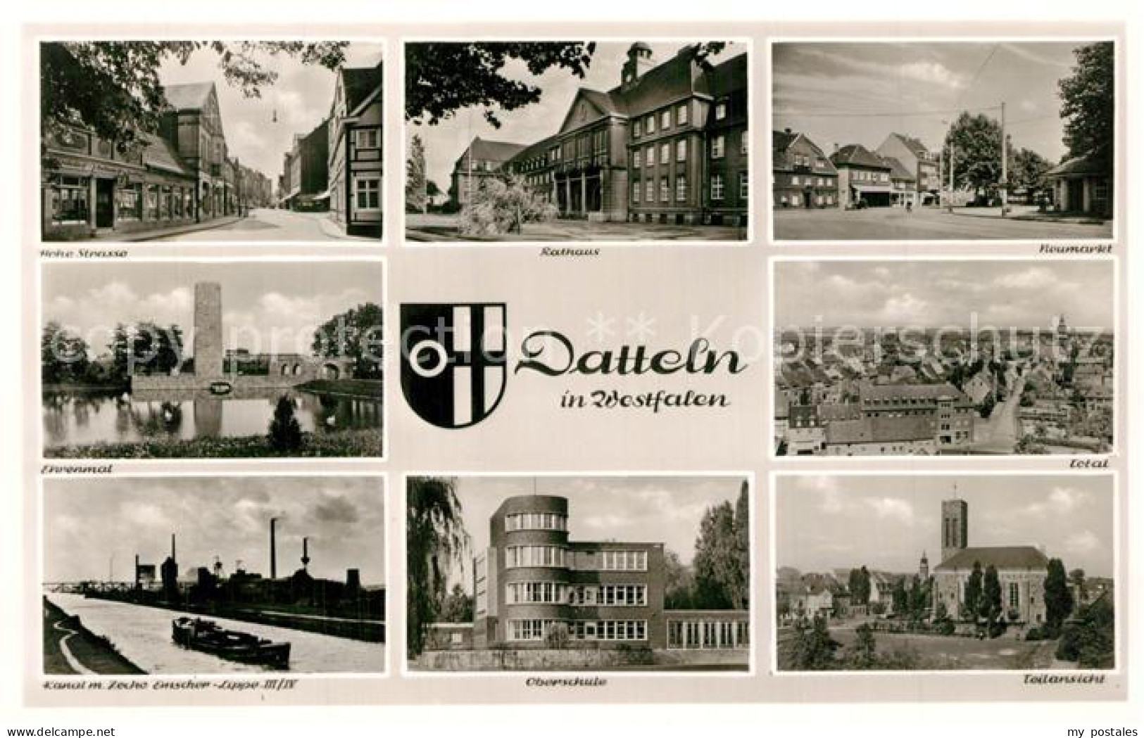 Datteln Rathaus Ehrenmal Oberschule Zeche Kanal