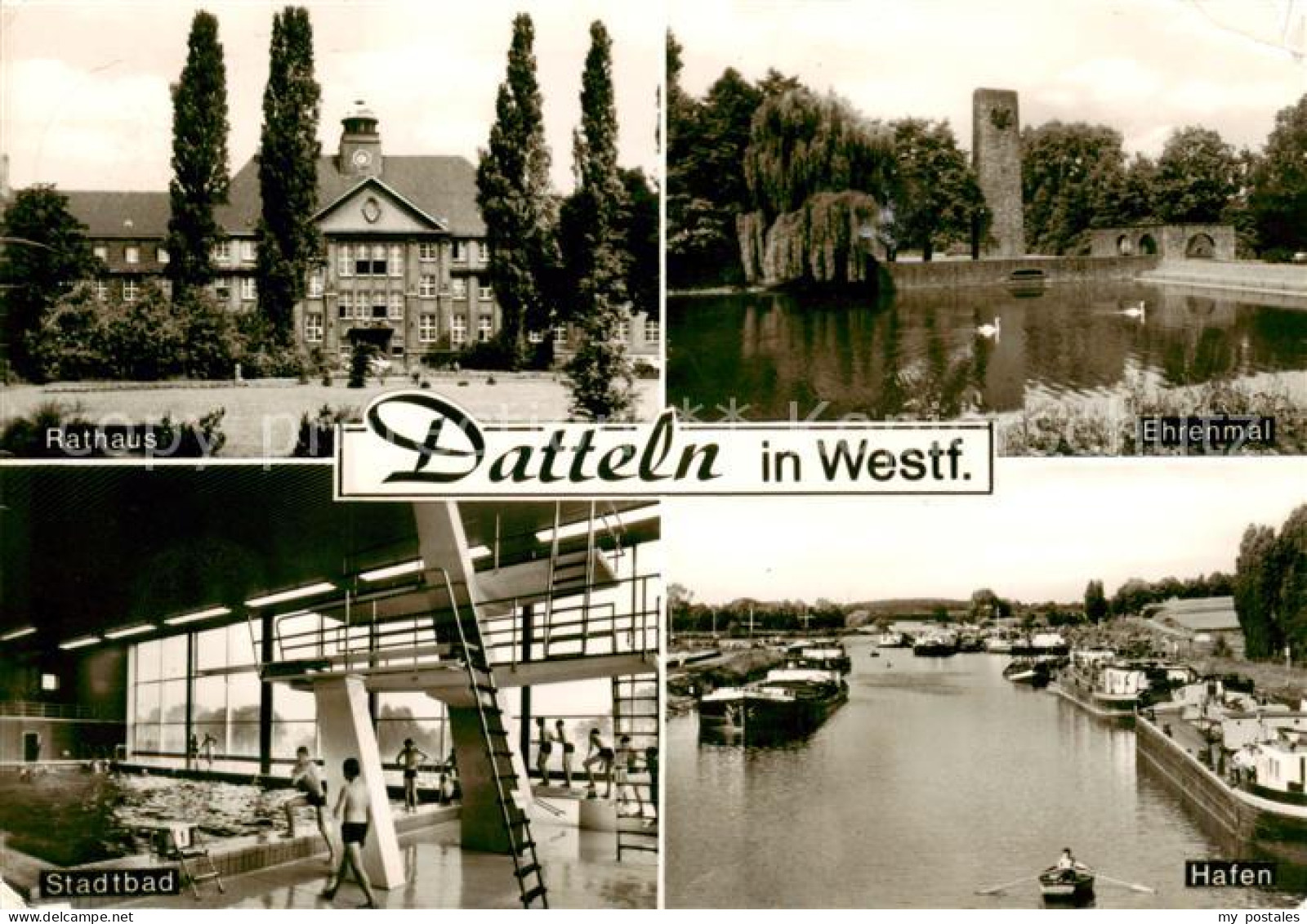 Datteln Rathaus Ehrenmal Stadtbad Hallenbad Hafen