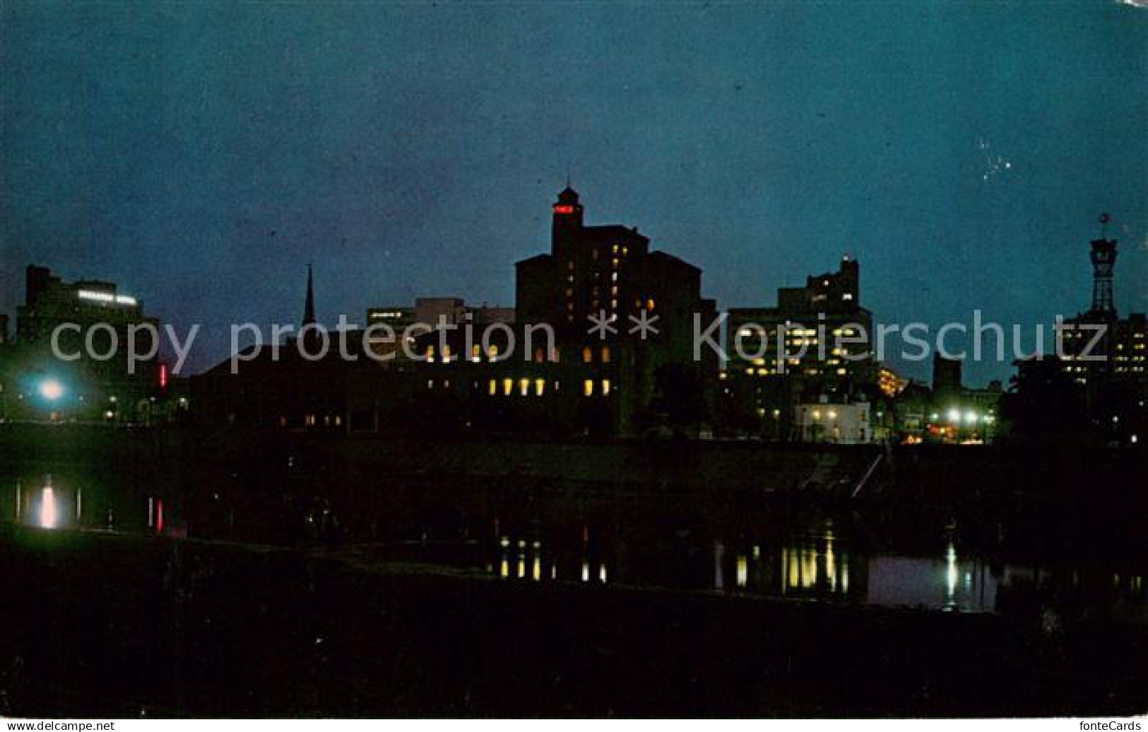 Dayton Ohio View of skyline at night