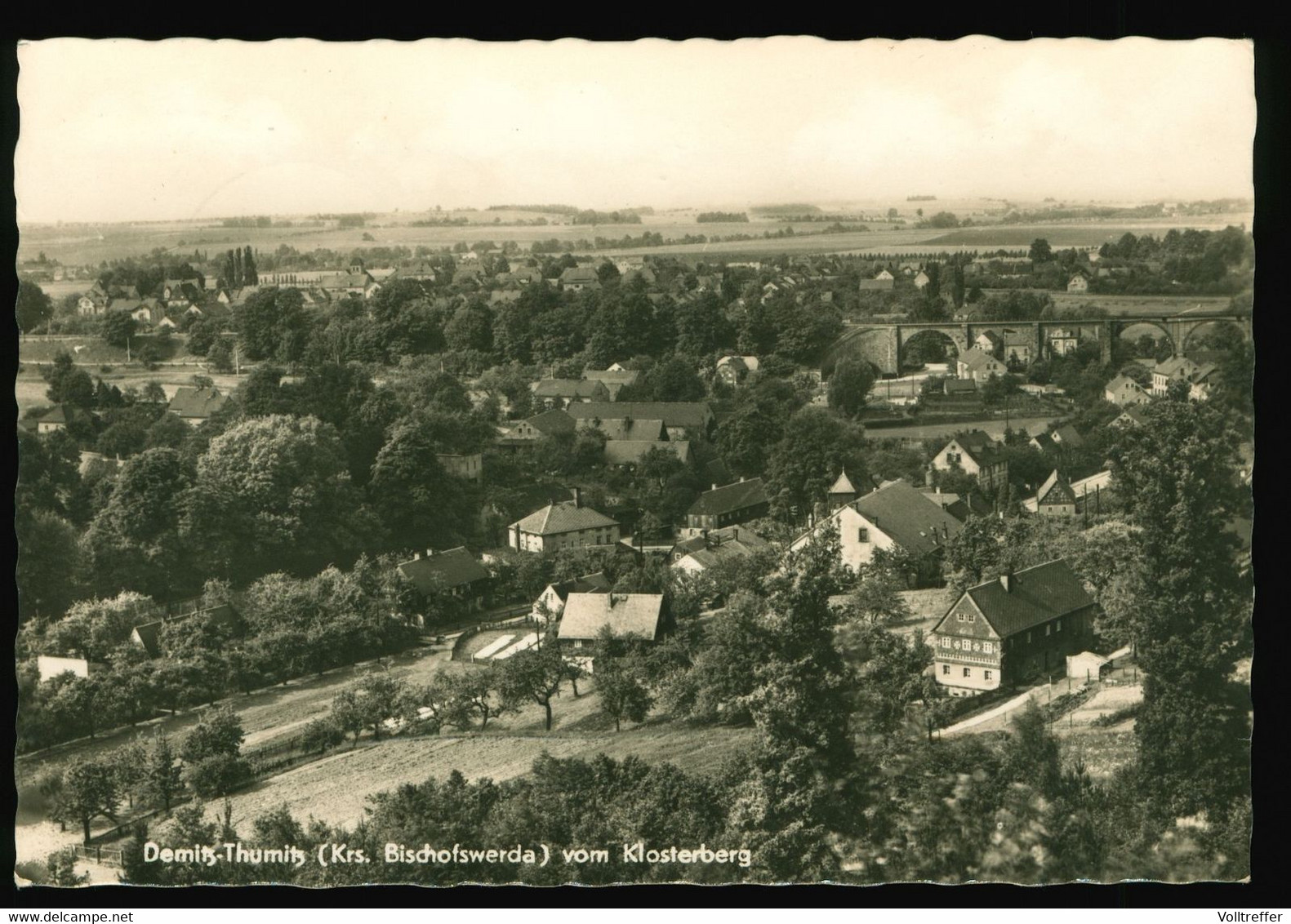DDR AK 1970 Demitz Thumitz Kreis Bischofswerda, Blick vom Klosterberg, Ortspartie Vogelschau