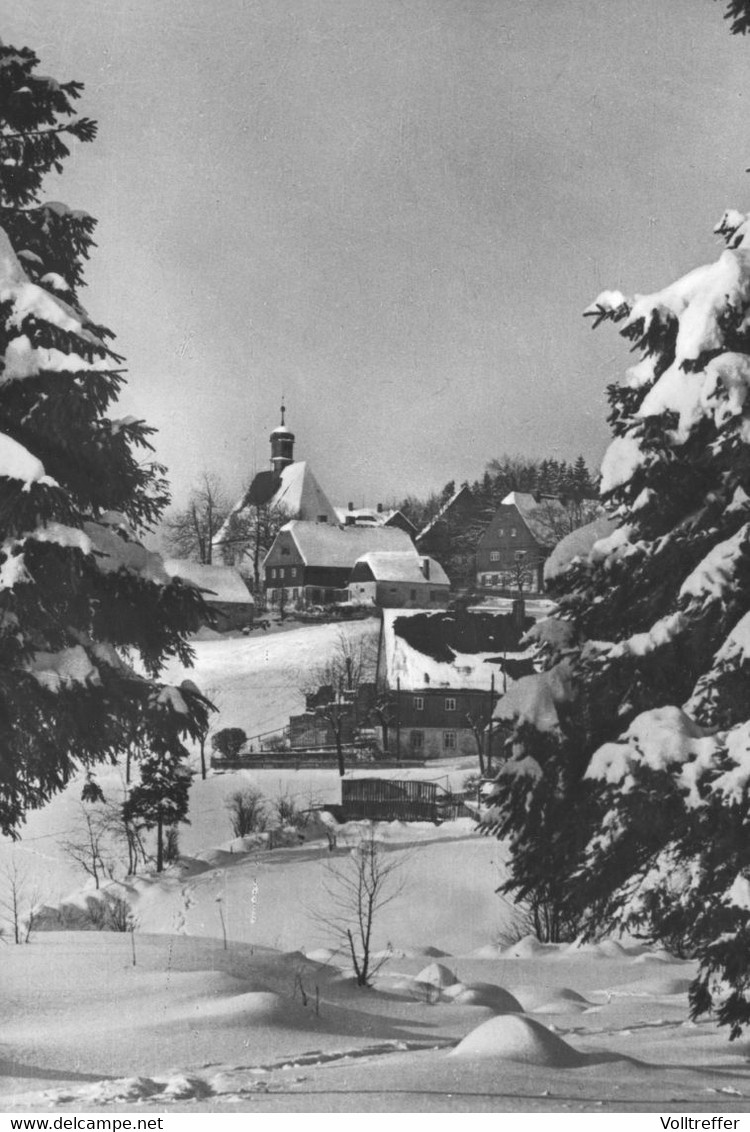 DDR Foto AK Deutschneudorf im Winter, VG Kurort Seiffen