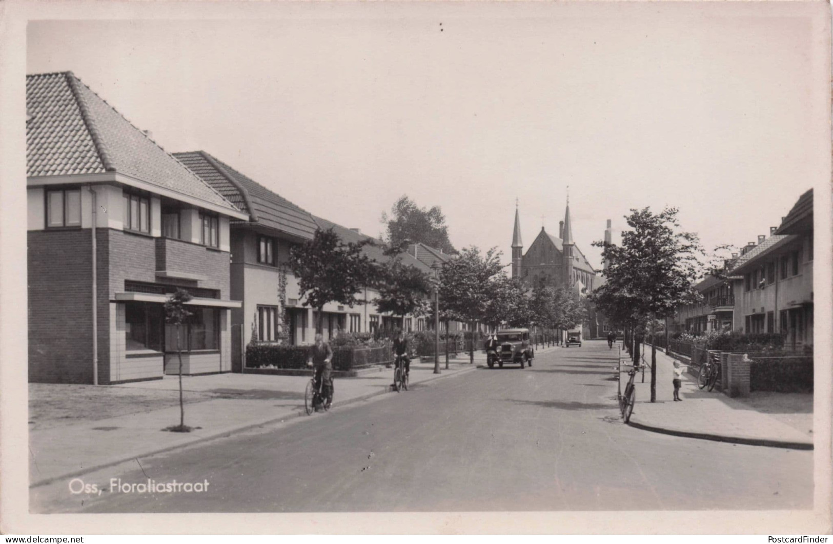 De Floroliastraat Oss North Brabant Holland Old Real Photo Postcard
