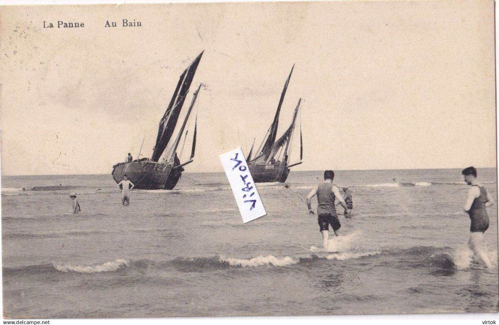 De Panne -- La Panne :  au bain  ( met zegel ) --  schip - boot