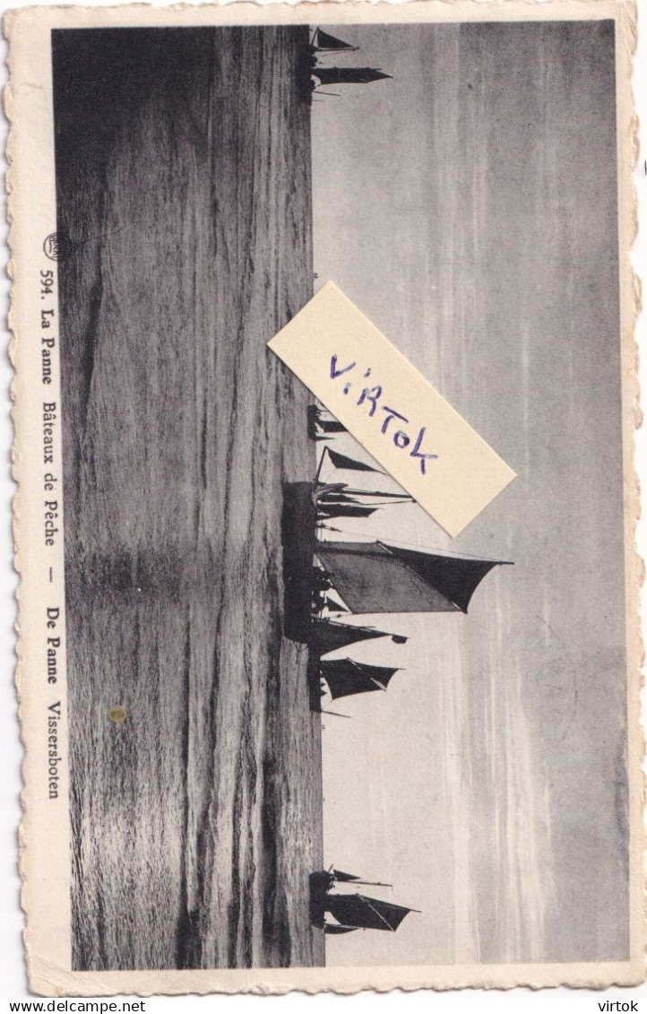 De Panne - La Panne  :     visserboot -  la peche  (  met zegel )