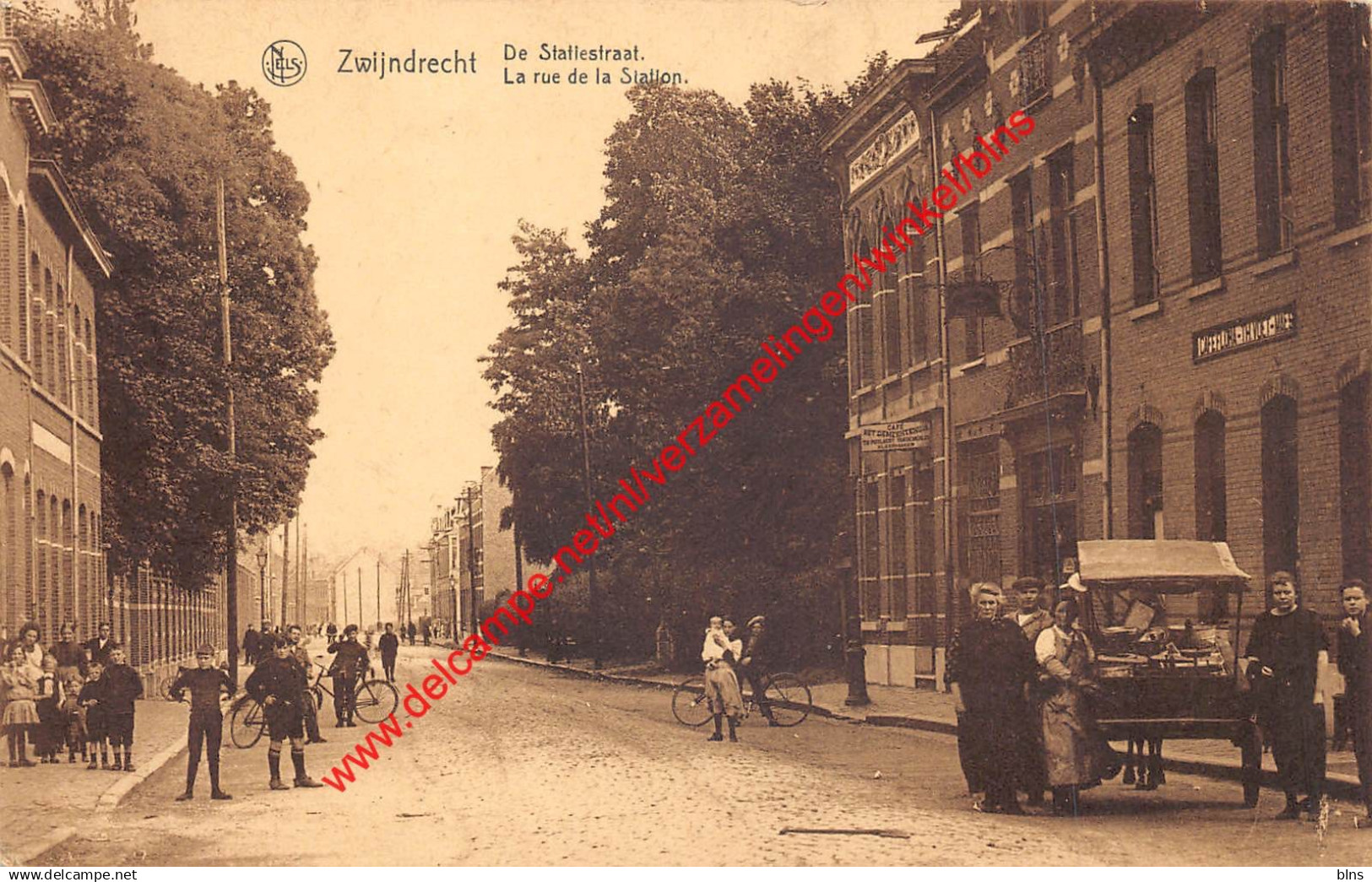 De Statiestraat - La rue de la Station - Café Flora - Café Het Gemeentehuis - Zwijndrecht