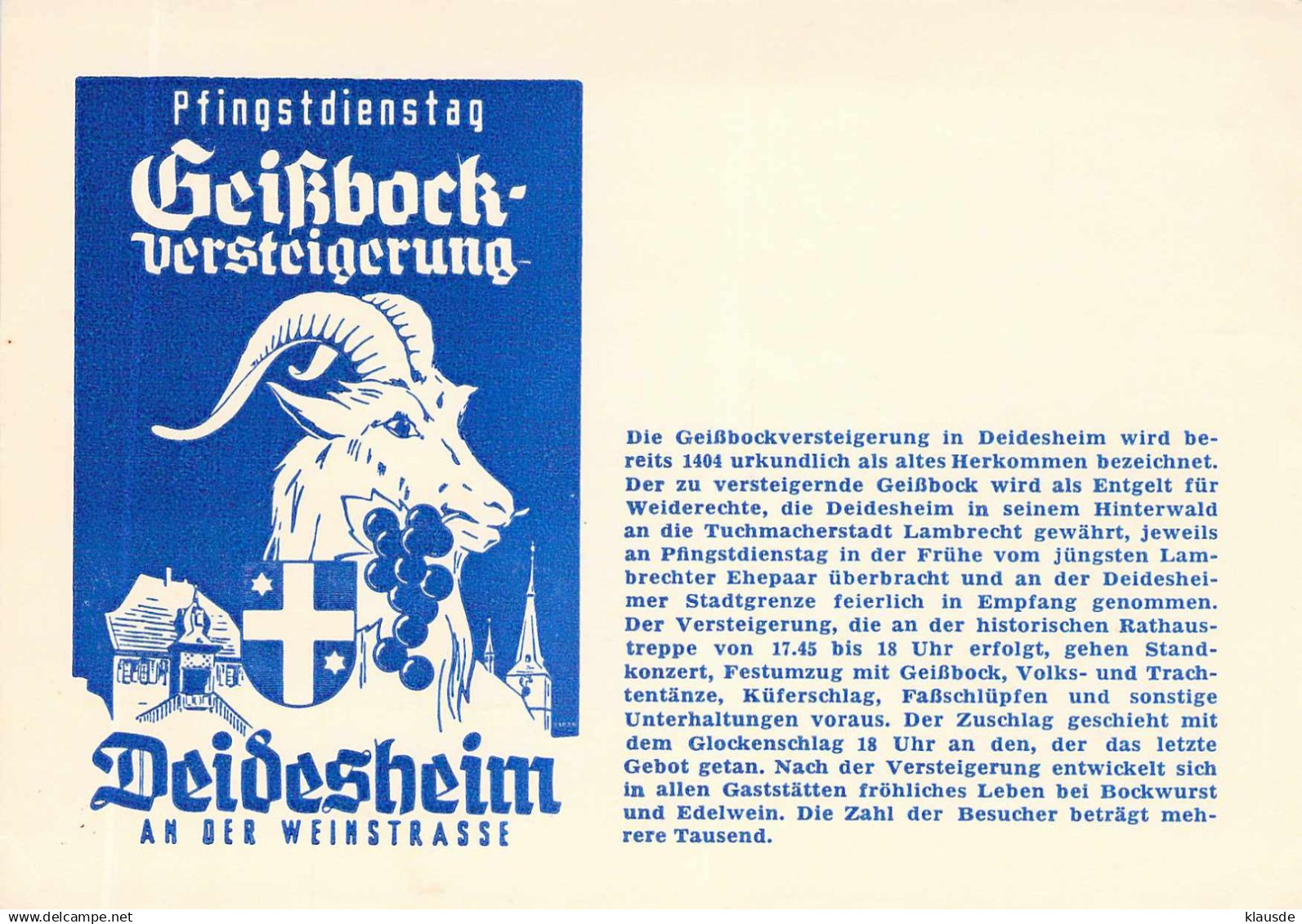 Deidesheim - Geißbock-Versteigerung Moderne Karte
