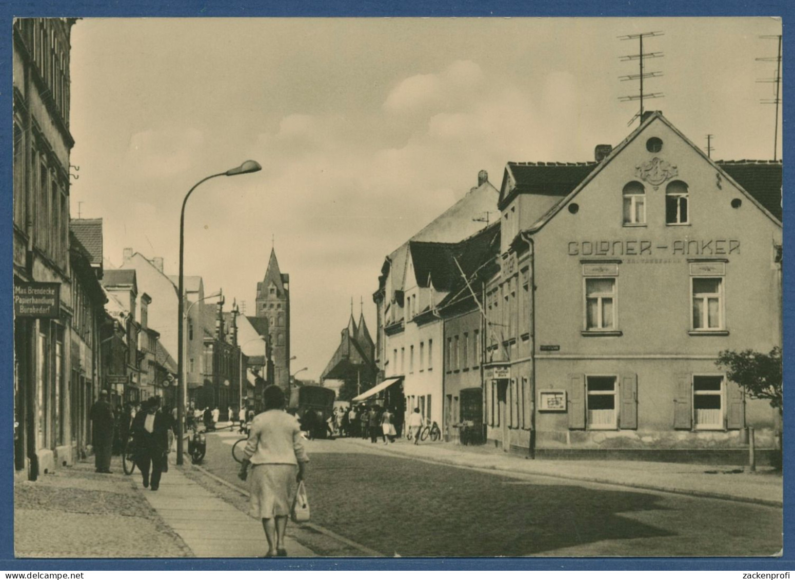 Delitzsch Eilenburger Straße Gasthaus Goldener Anker, gelaufen 1964 (AK5283)