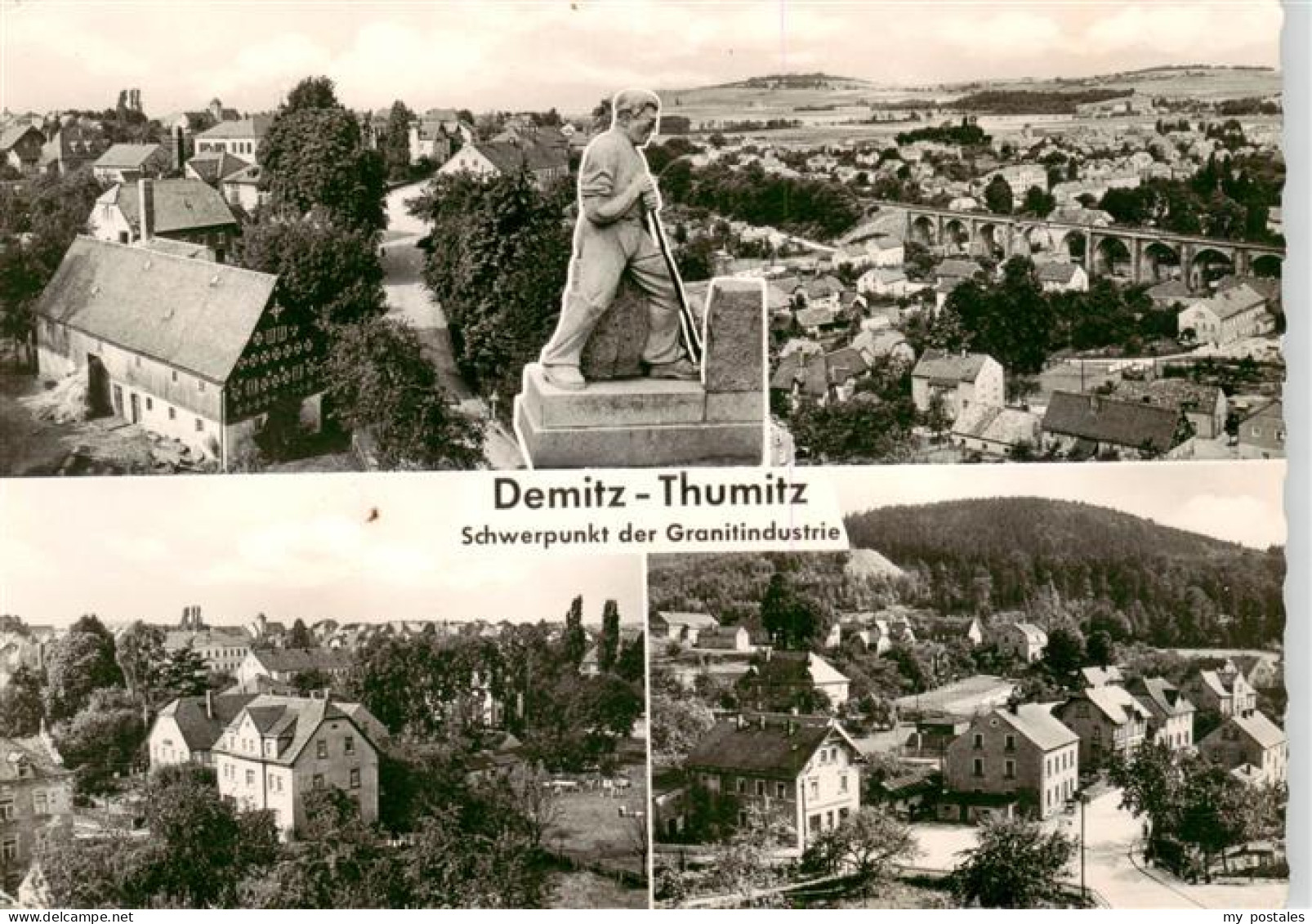 Demitz-Thumitz Panorama Teilansichten Schwerpunkt der Granitindustrie