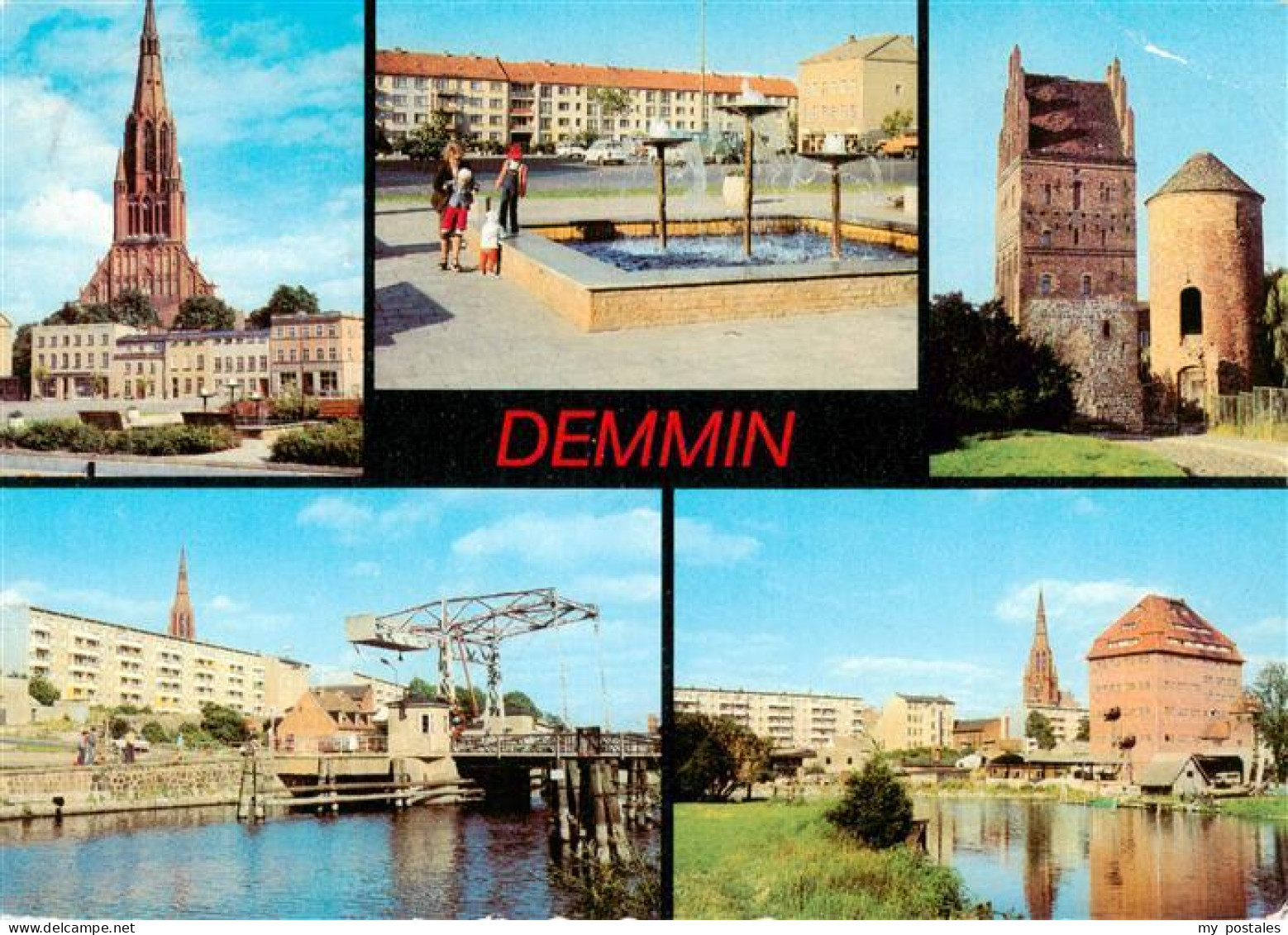 Demmin Mecklenburg Vorpommern Bartholomaeuskirche Markt Springbrunnen Luisentor