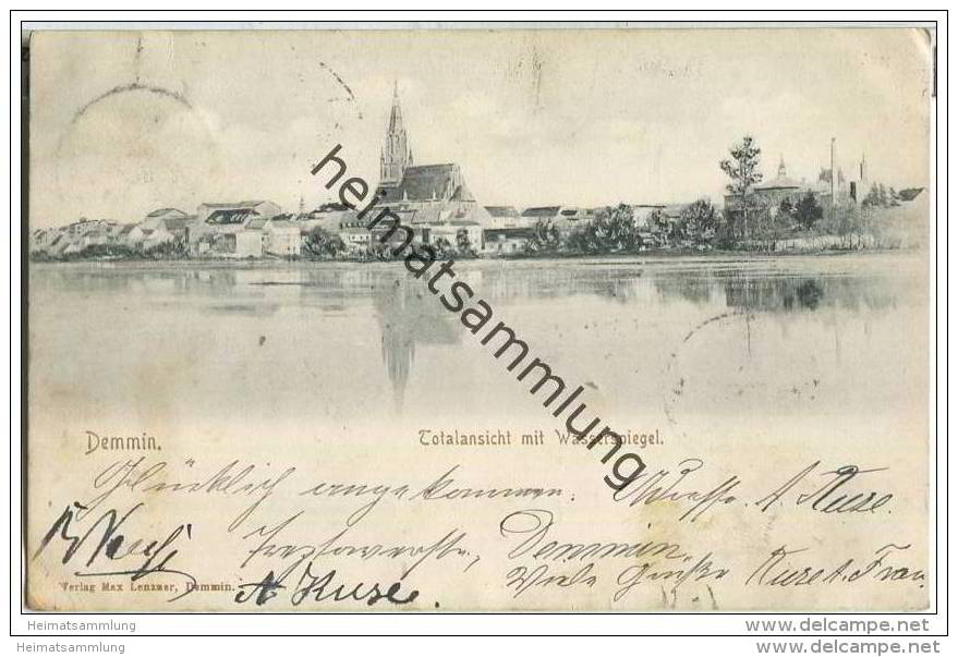 Demmin - Totalansicht mit Wasserspiegel
