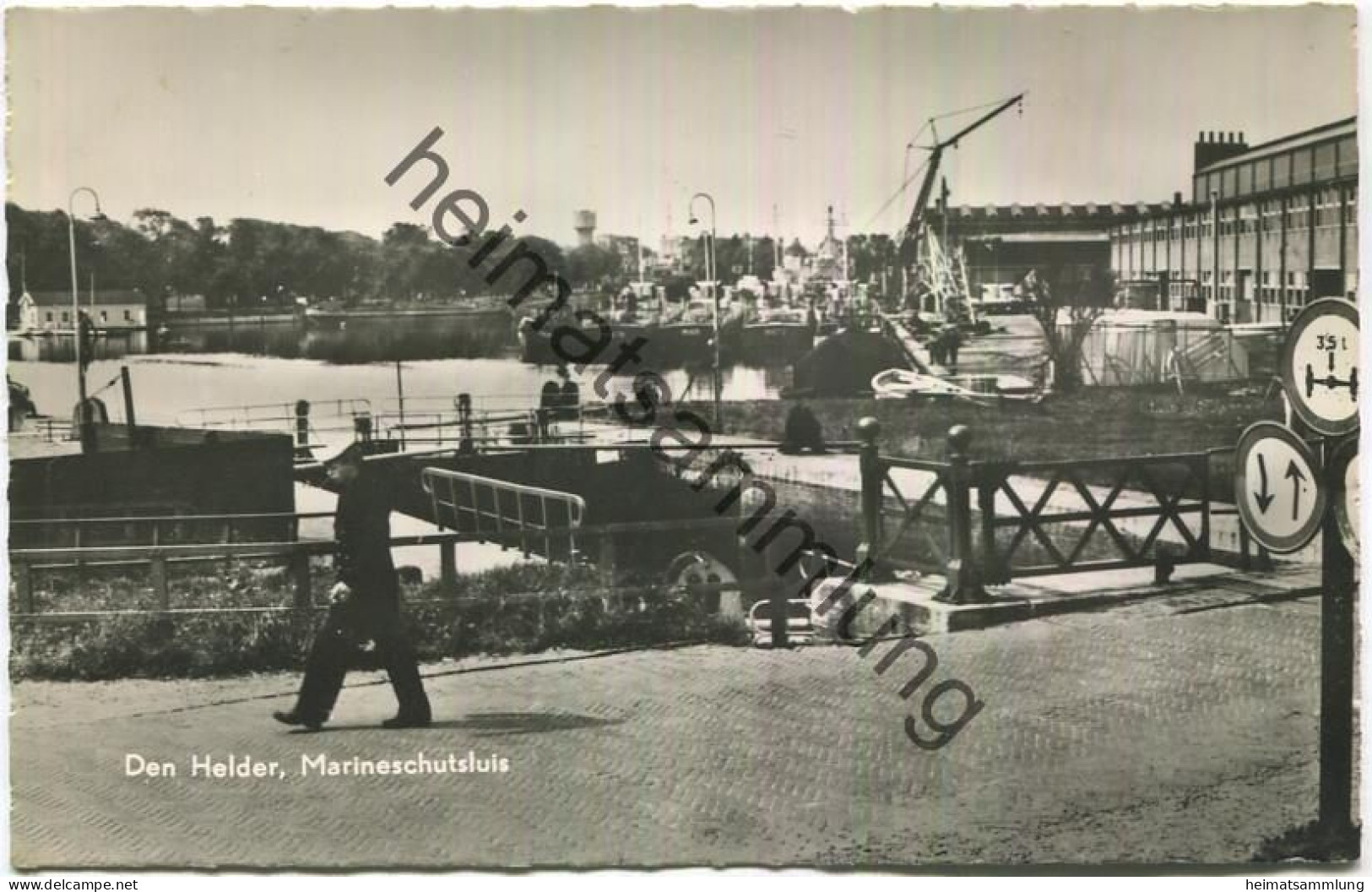 Den Helder - Marineschutsluis - Foto-AK