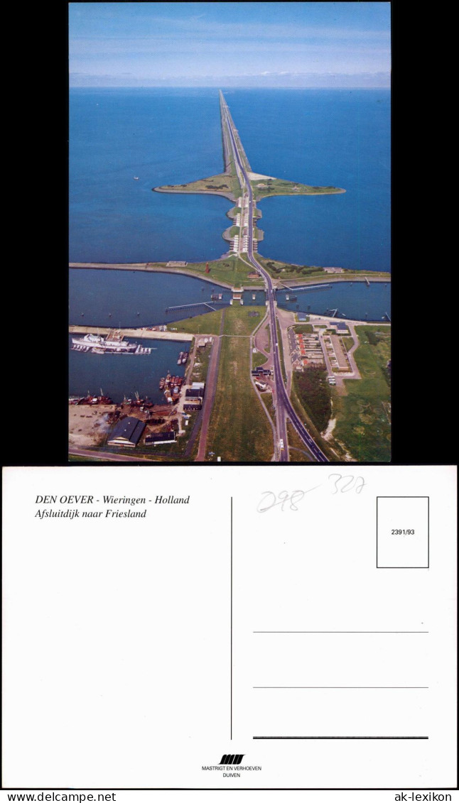 Den Oever Friesland Luftbild Afsluitdijk naar Friesland b Den Helder 1993