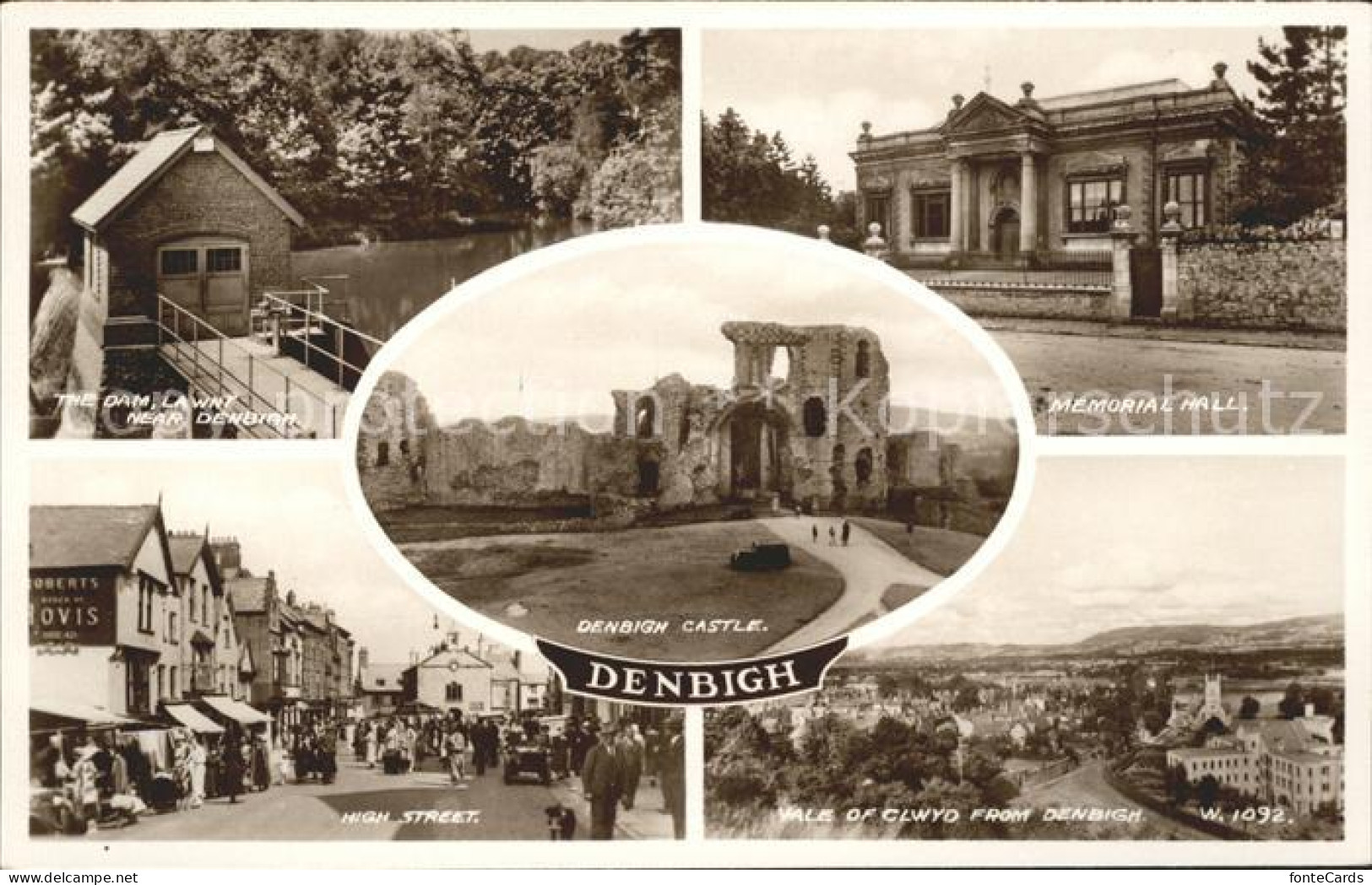 Denbigh Denbighshire Castle Dam High Street Memorial Hall