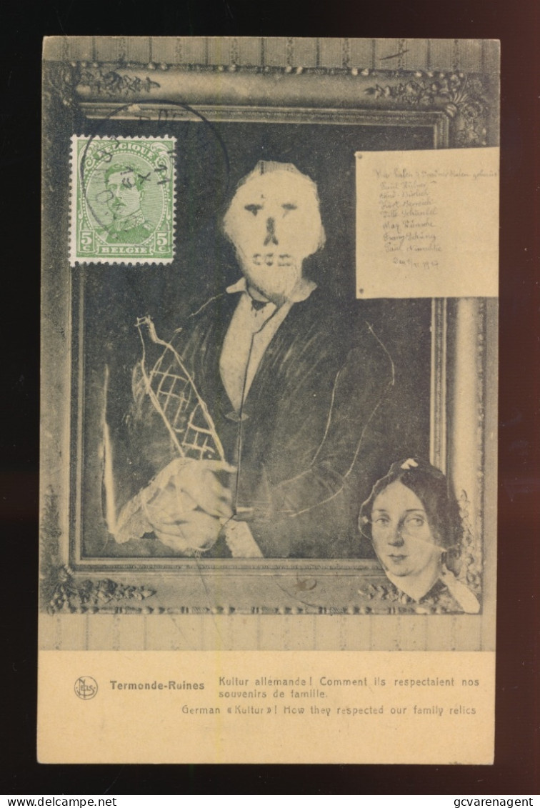 DENDERMONDE       TERMONDE RUINES  KULTUR ALLEMANDE ! COMMENT ILS RESPECTALENT NOS SOUVENIRS DE FAMILLE