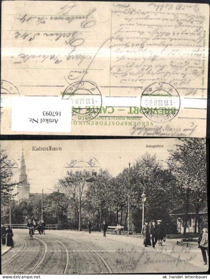 167093,Kobenhavn Kopenhagen Amagerbro Gleise Personen 1913