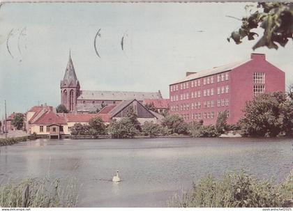 BF25260 assens denmark udsigt over molledammen mod kirken  front/back image