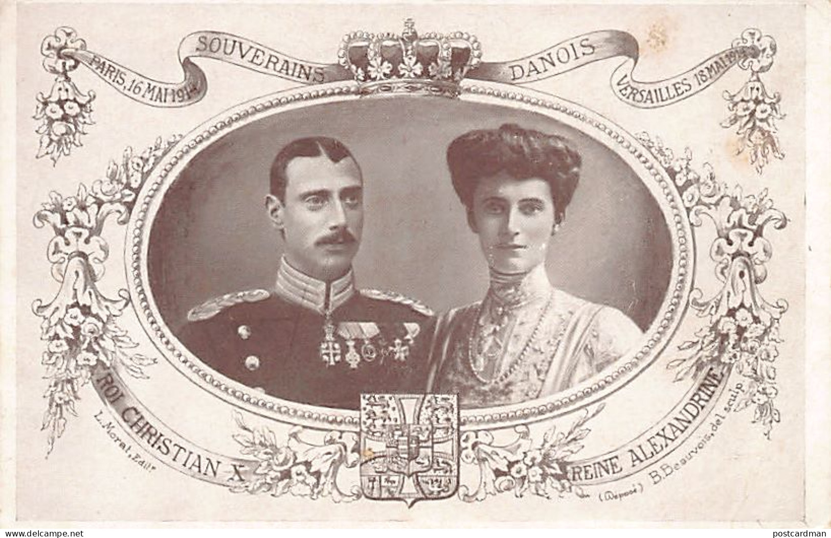 Denmark - Besøg af de danske suveræner i Paris, Frankrig - 16. maj 1914