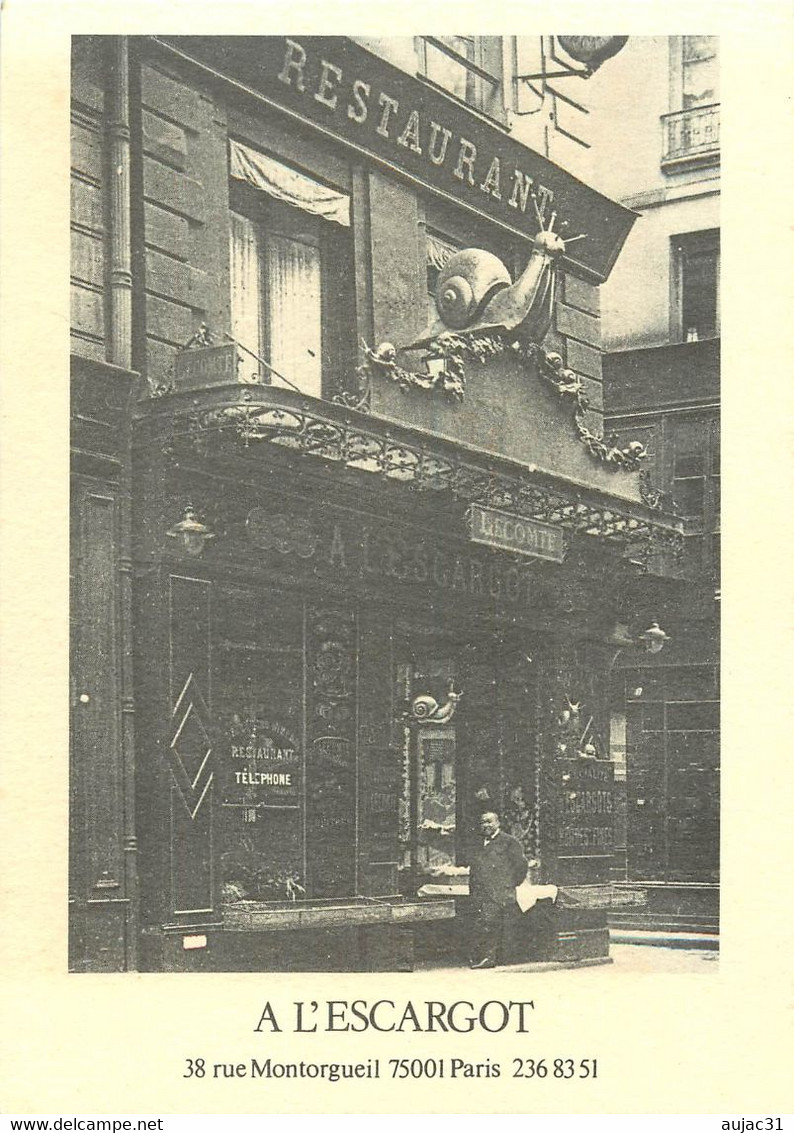 Dép 75 - Commerces - Paris - Arrondissement 01 - Restaurant A L'Escargot 38 rue Montorgueil - état
