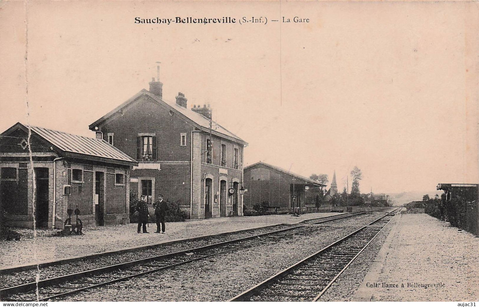 Dép 76 - Chemins de fer - Gares - Sauchay Bellengreville - La gare - état