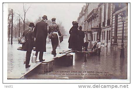 Dép75 - Paris - Arrondissement: 07 -  Inondations de 1910 - RF5009 - Rue de Constantine - Ravitaillement - bon état