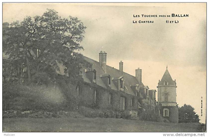 - departs div- indre et loire - ref Z902  - les touches pres de ballan  - le chateau - chateaux -  carte bon etat -