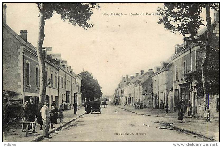 -depts div.-ref- EE943 - vienne - dange saint romain - dange st romain - route de paris - carte bon etat -