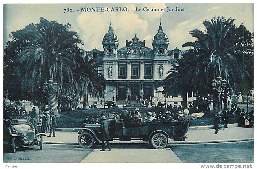 depts divers - monaco - ref R 248  -  monte carlo - le casino et jardins - plan voitures -   carte bon etat -