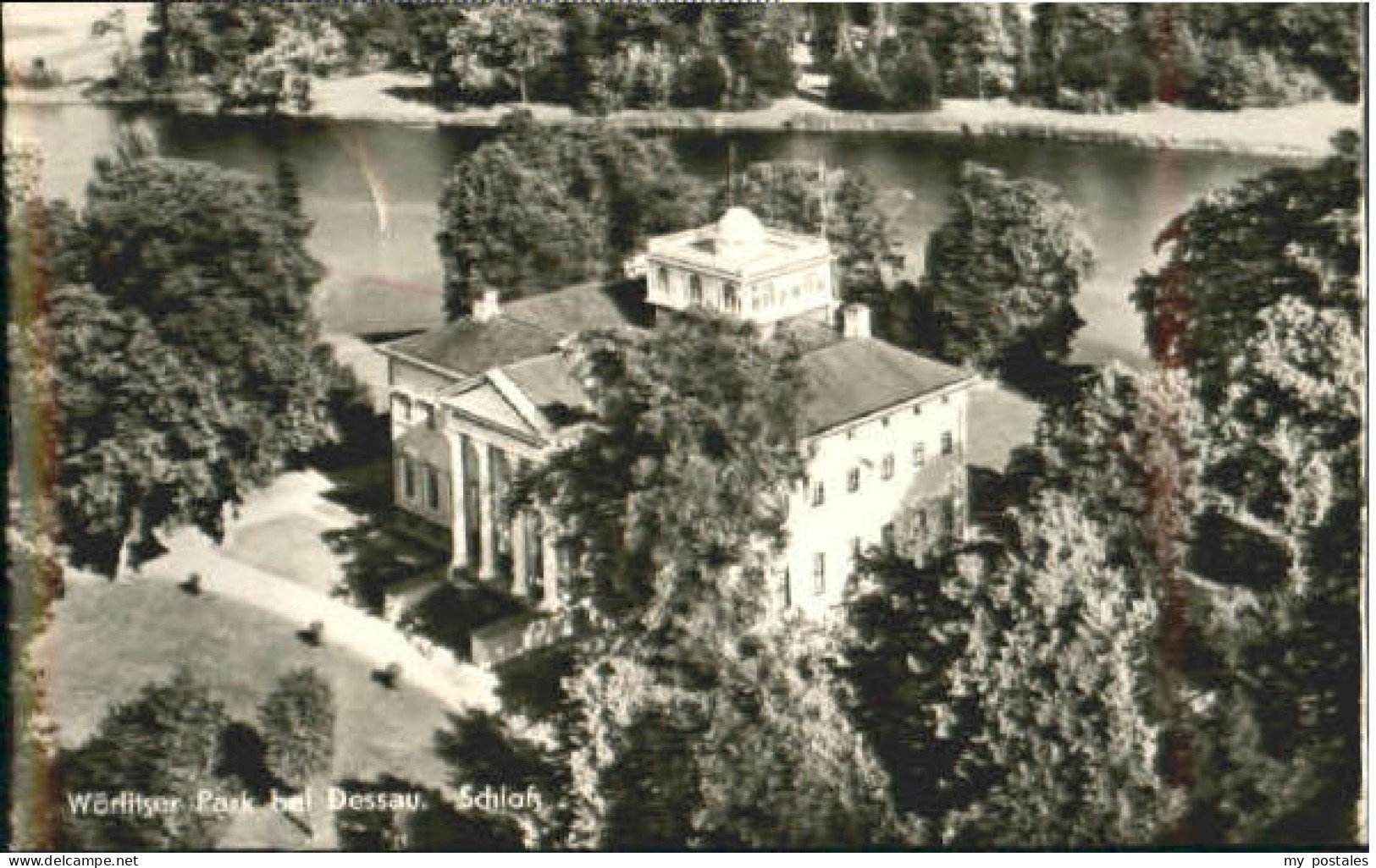 Dessau-Rosslau Dessau Schloss Fliegeraufnahme Woerlitzer Park x 1962