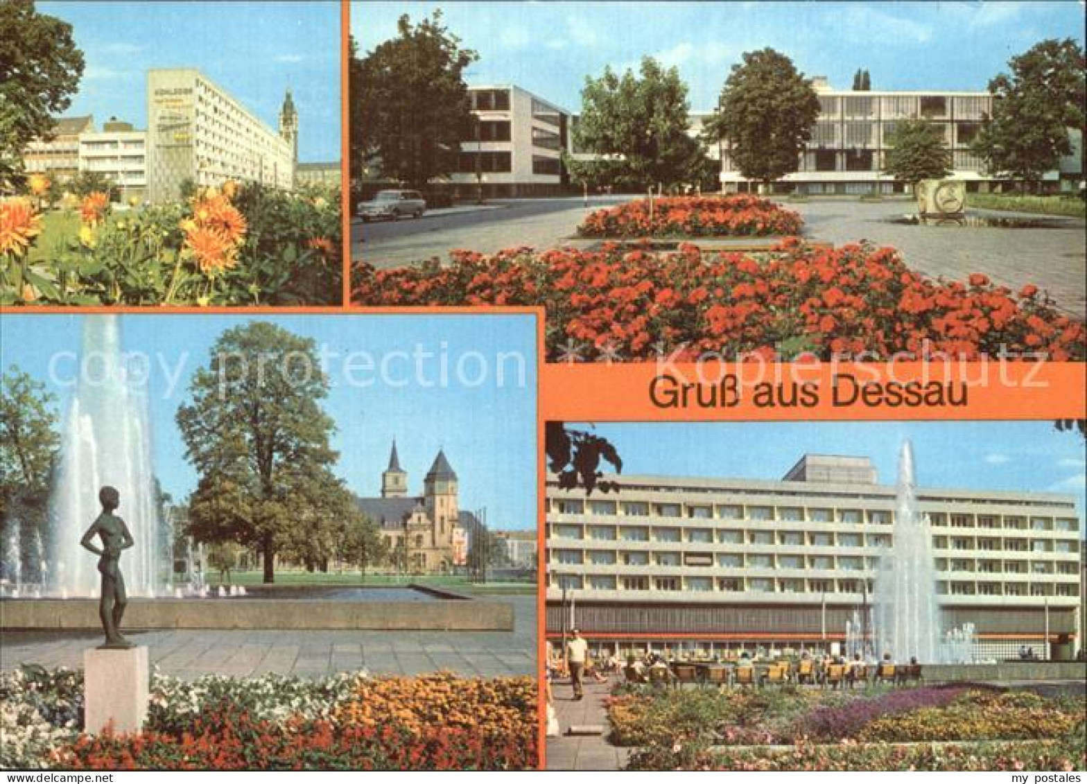 Dessau-Rosslau Scheibe Nord und Hotel Stadt Dessau Bauhaus Post