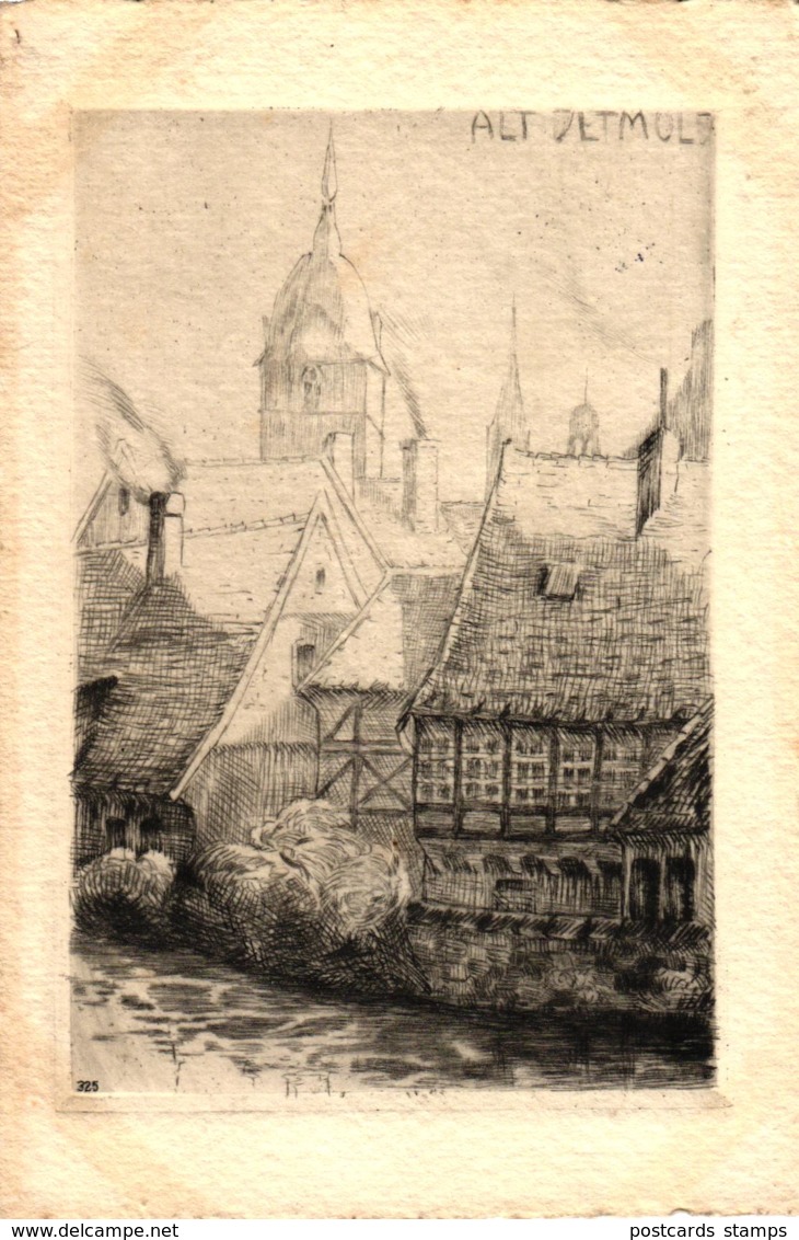 Detmold, Alt-Detmold, Künstlerkarte, Feldpost 1915