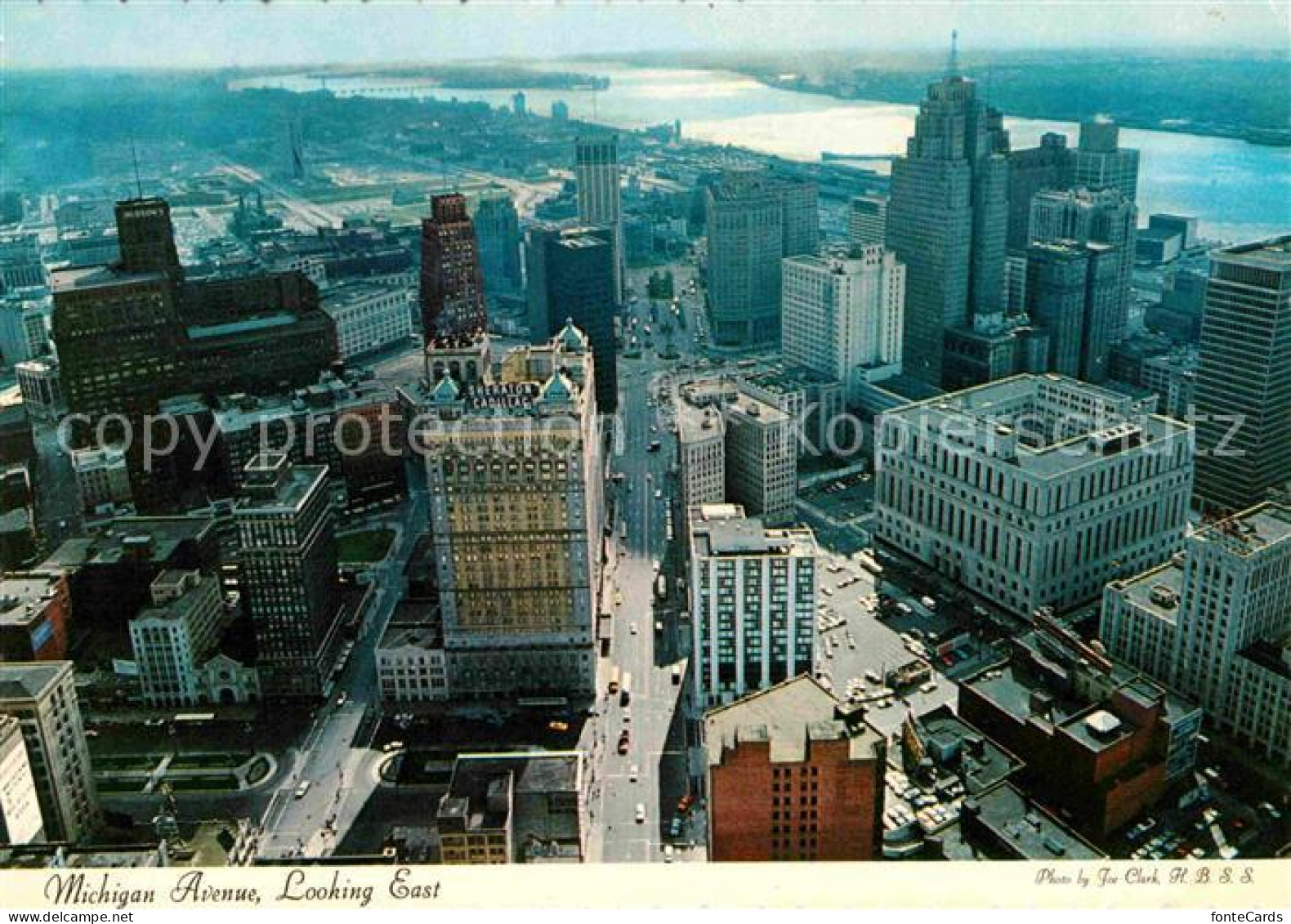 Detroit Michigan Michigan Avenue Fliegeraufnahme Looking East