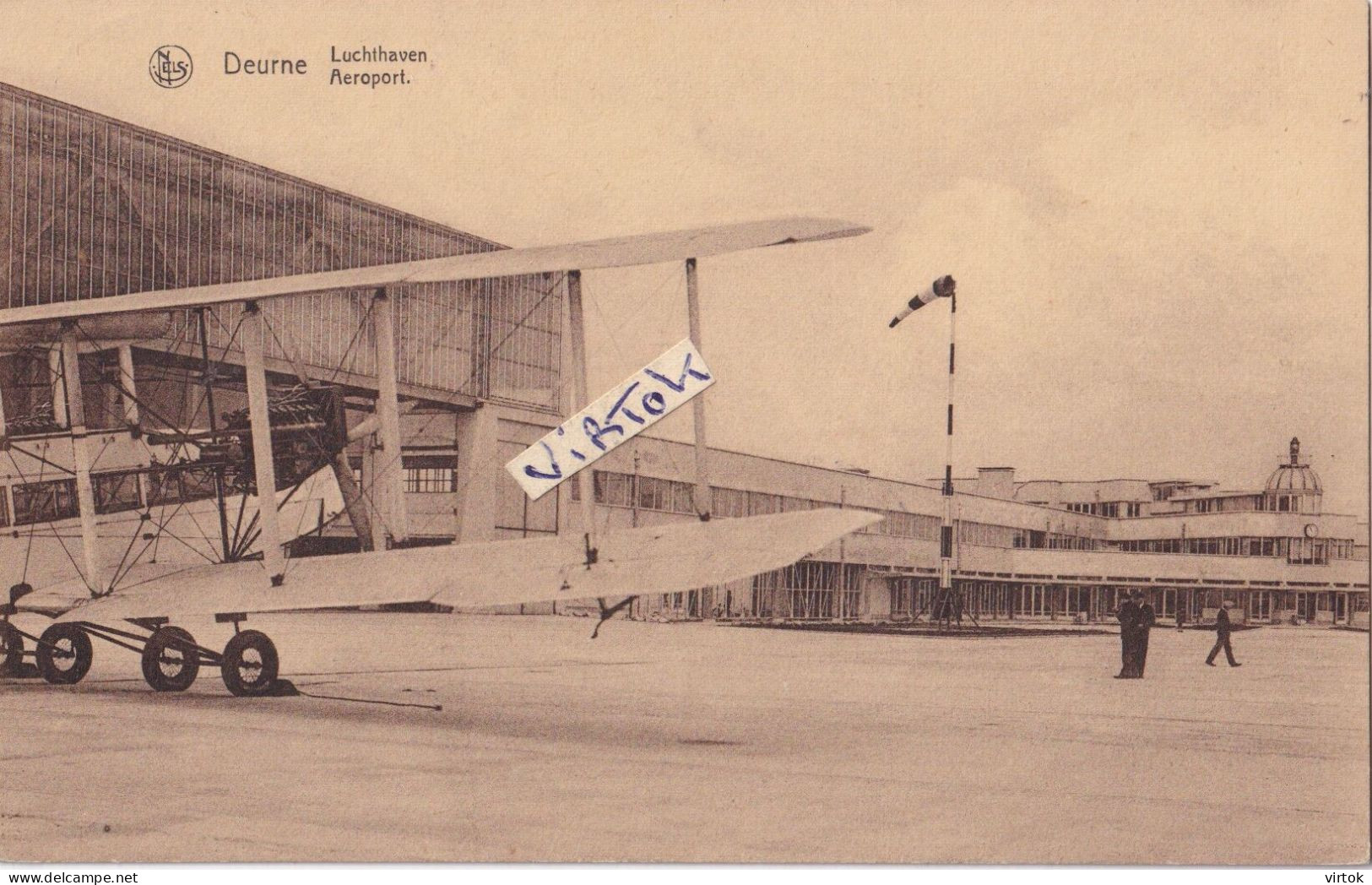 Deurne : Luchthaven ( met stempels luchtvaartstatie 1934 & grote zegel - grootte feestdag der vleugels vliegplein Deurne