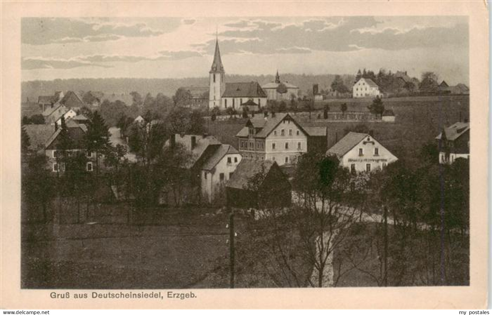 Deutscheinsiedel Deutschneudorf Ortsansicht mit Kirche