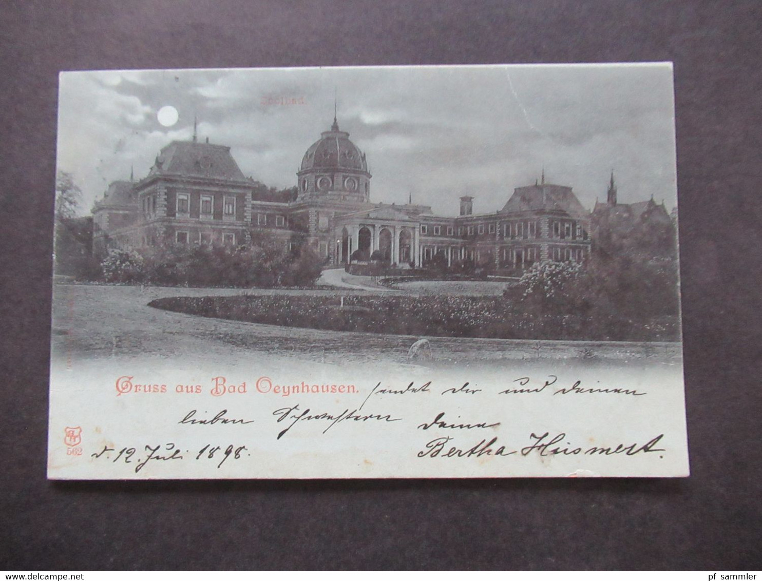 Deutsches Reich 1898 AK Gruss aus Bad Oeynhausen Stempel Oeynhausen (Bad) Mondscheinkarte