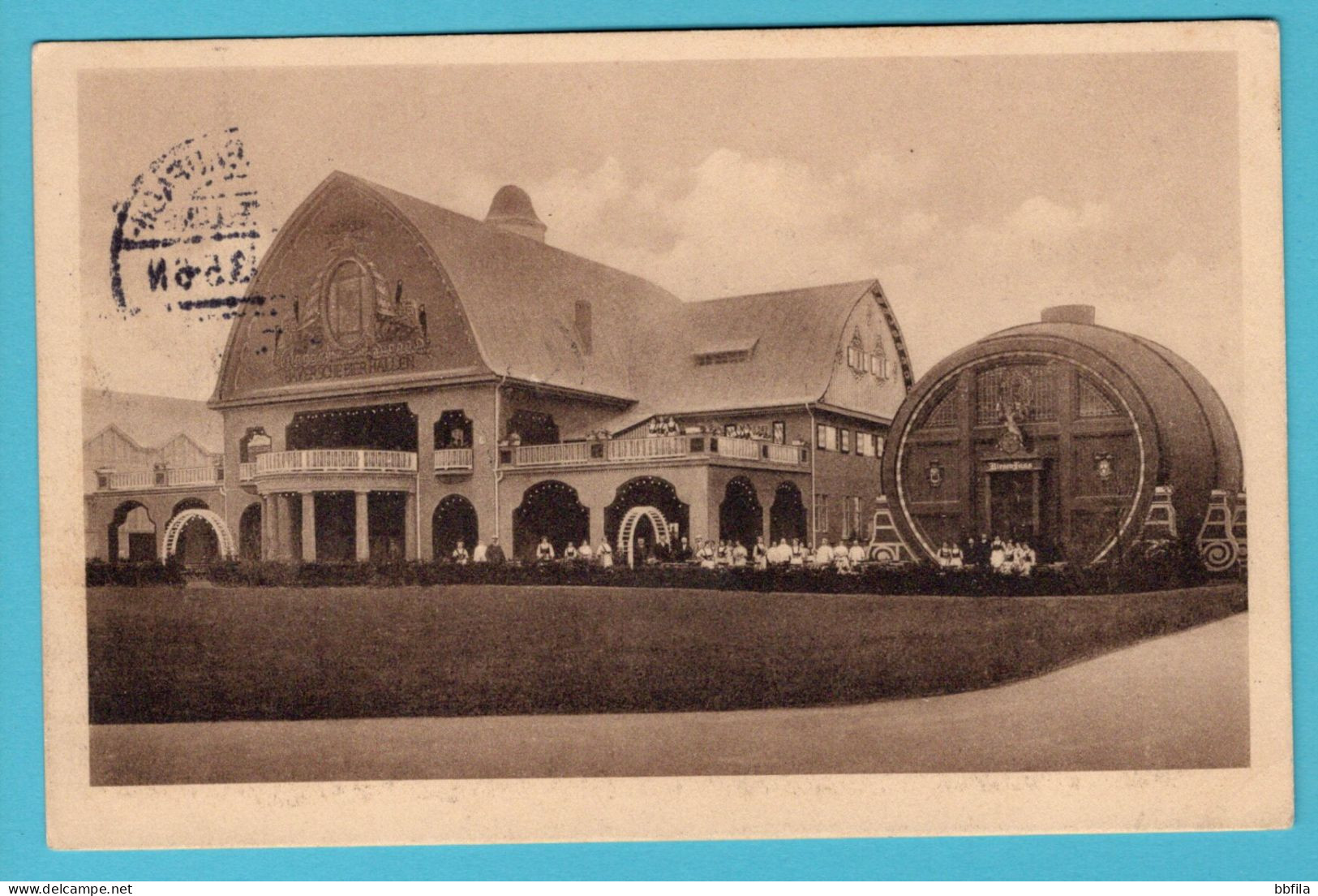 DEUTSCHLAND Ansichtskarte Baufach Ausstellung Bierhalle1913 mit Ausstellungs stempel Leipzig - Winschoten Niederlande