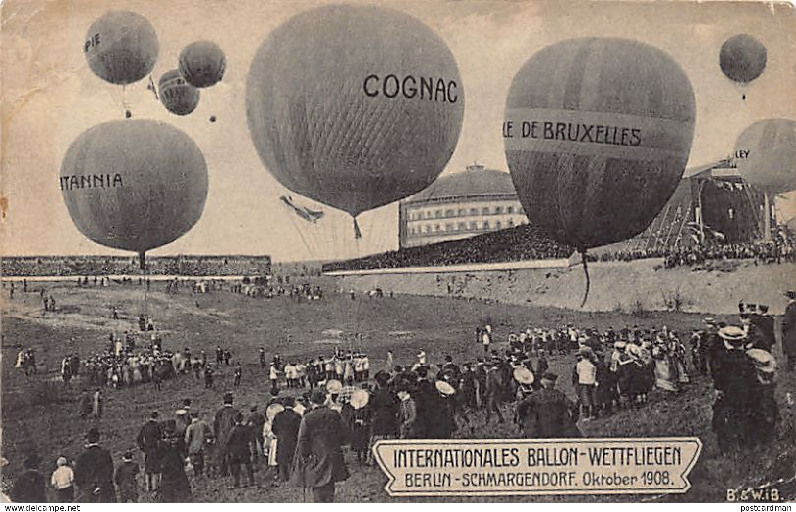 Deutschland - BERLIN Schmargendorf - Internationales Ballon-Wettfliegen Oktober 1908.