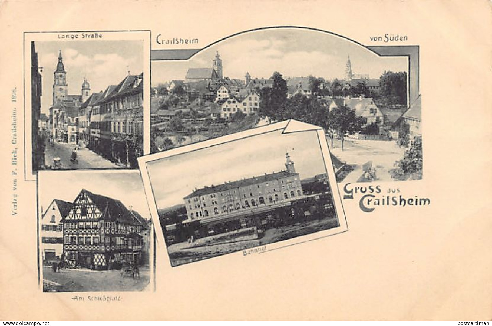 Deutschland - CRAILSHEIM - Lange Straße - Bahnhof - Am Schloßplatz - Crailsheim von Süden