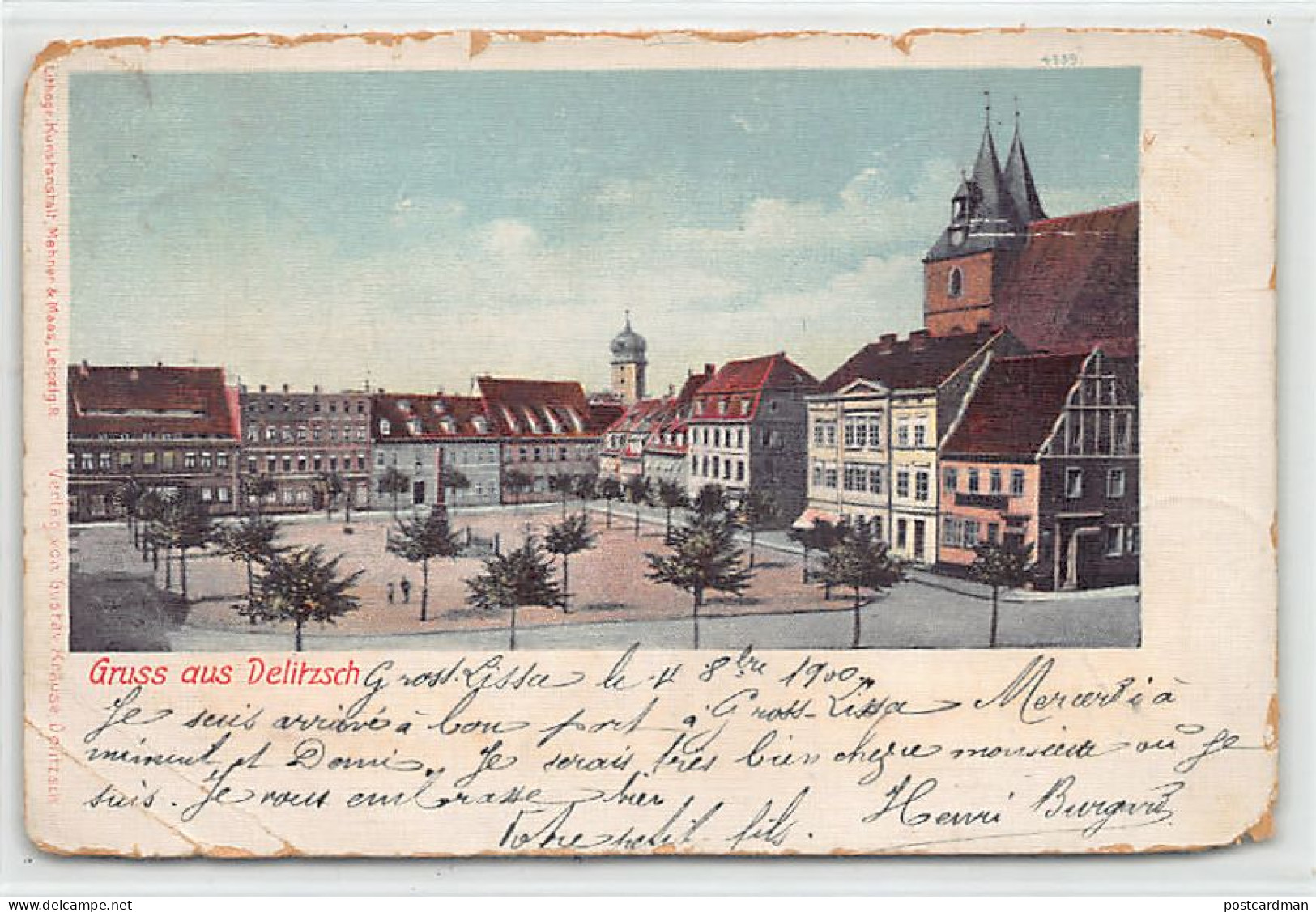 Deutschland - DELITZSCH - Hauptplatz - DIE POSTKARTE IST SEHR BESCHÄDIGT