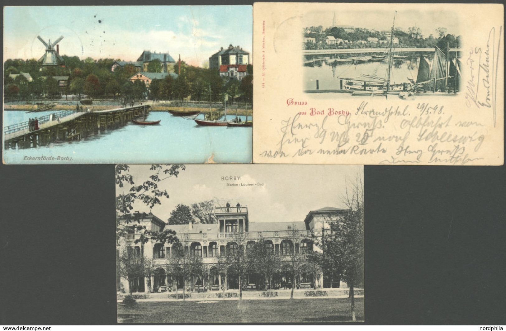 DEUTSCHLAND ETC. ECKERNFÖRDE-BORBY, 3 verschiedene Ansichtskarten