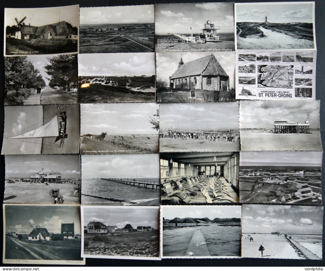 DEUTSCHLAND ETC. ST. PETER-ORDING, 65 fast nur verschiedene Ansichtskarten aus den Jahren 1950-60
