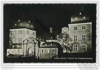Ahaus - Schloss mit Festbeleuchtung - Fotokarte