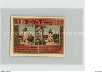 Aken Elbe 50 Pfennig Gutschein Burg Tor