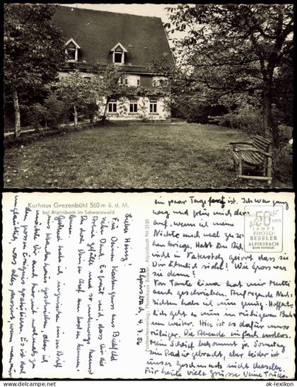 Alpirsbach Kurhaus Grezenbühl bei Alpirsbach im Schwarzwald 1956