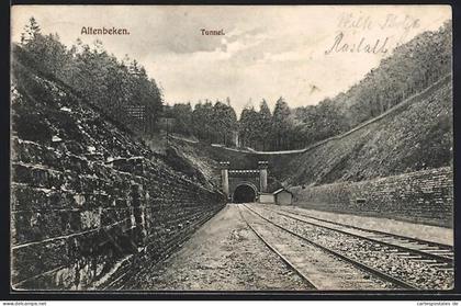 AK Altenbeken, Tunnel mit Eisenbahnstrecke