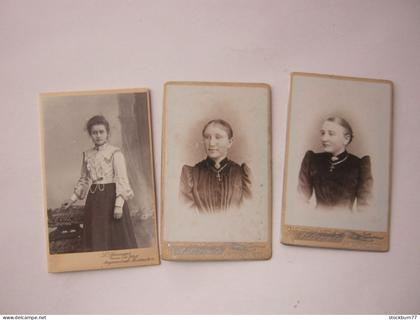 ANGERMÜNDE ,  3 Fotos auf Pappe   , um 1900